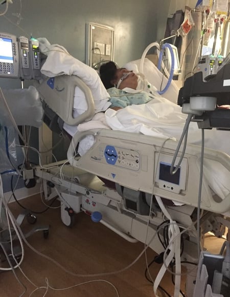 Image of woman in hospital bed as Avenues Recovery shares Ariel's story