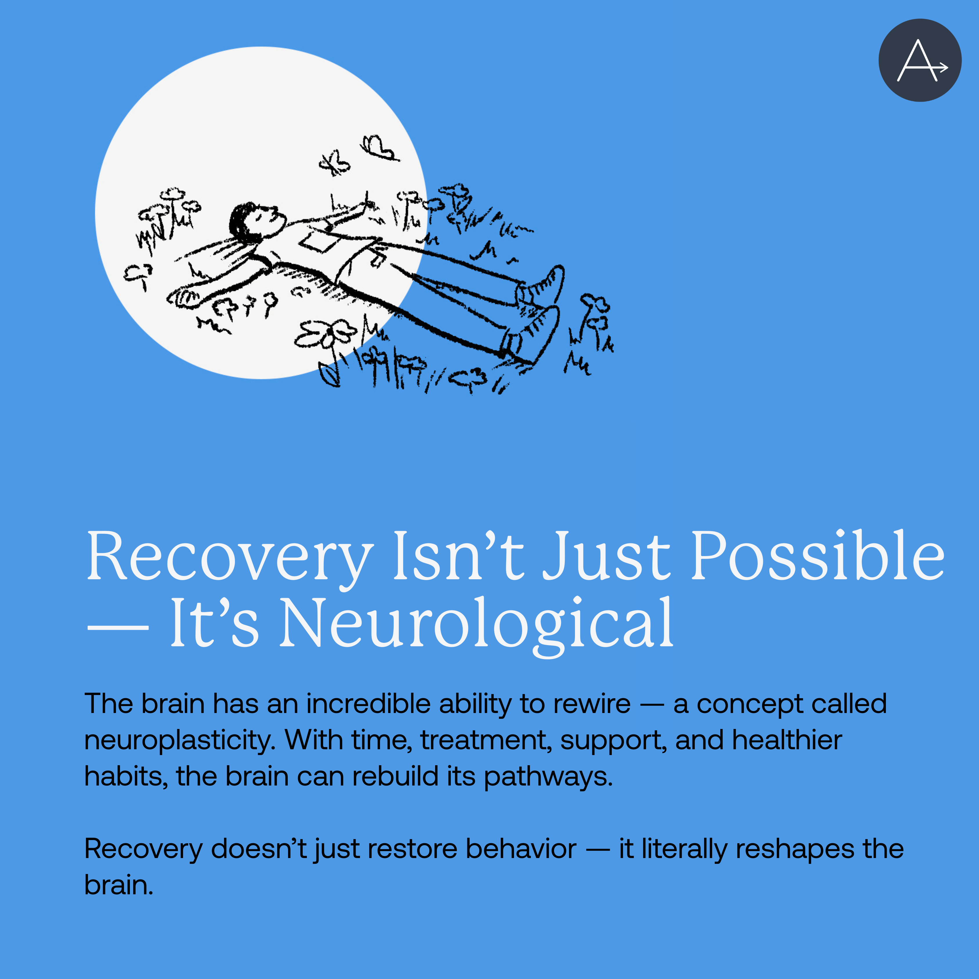 Image of smiling man laying on grass as Avenues Recovery explores the science of the brain and choice