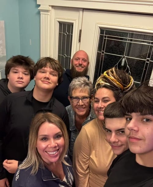 Image of smiling family at Thanksgiving as Avenues Recovery shares Kathi's story