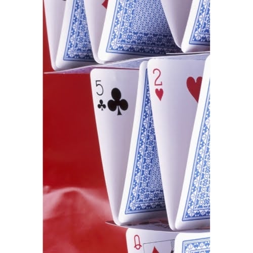 Playing cards balancing