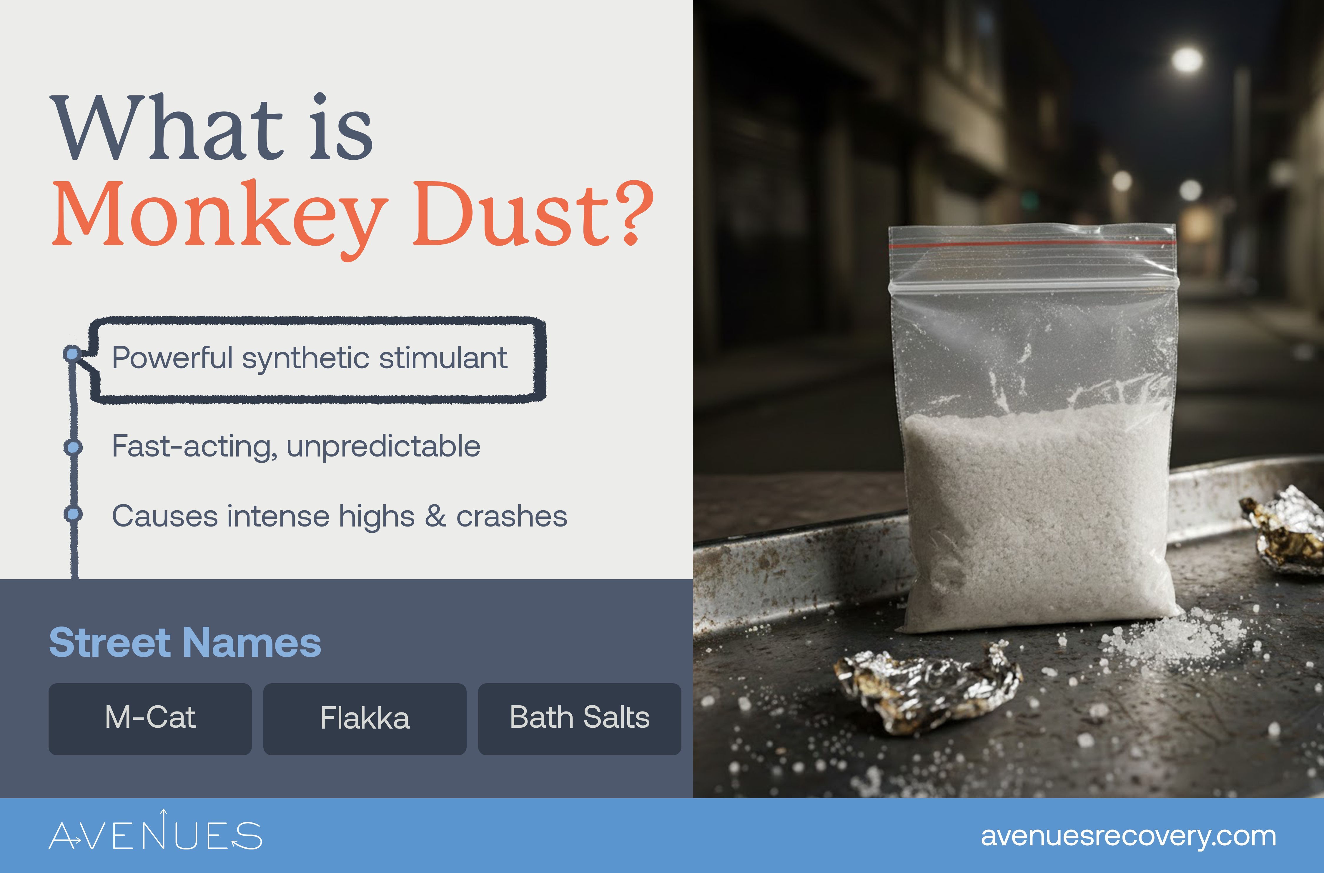 Monkey Dust Drug: Effects, Risks & Addiction Treatment | Avenues Recovery