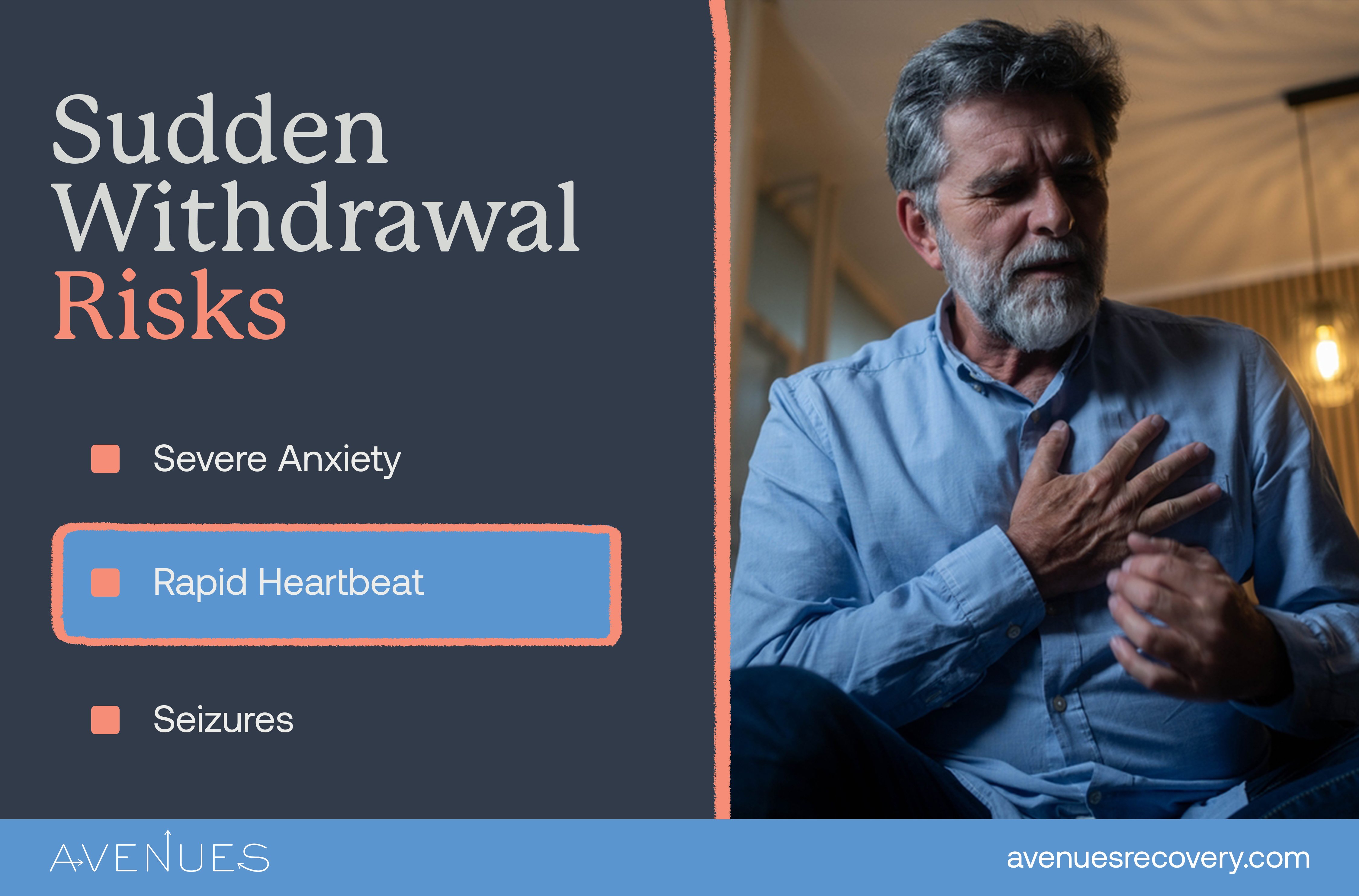 Infographic of sudden withdrawal risks as Avenues Recovery explores Ativan