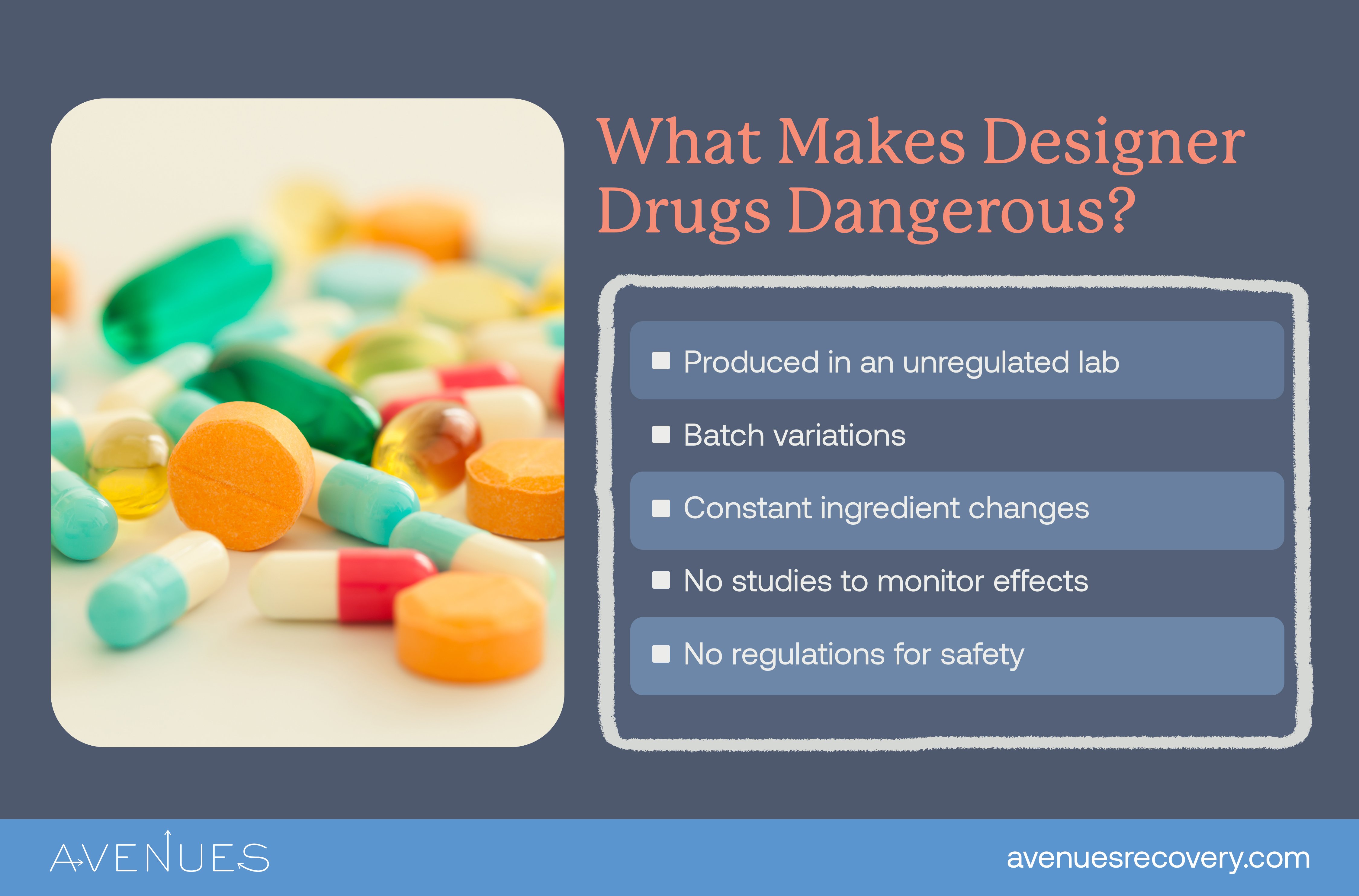 What makes designer drugs dangerous as Avenues explores designer drugs