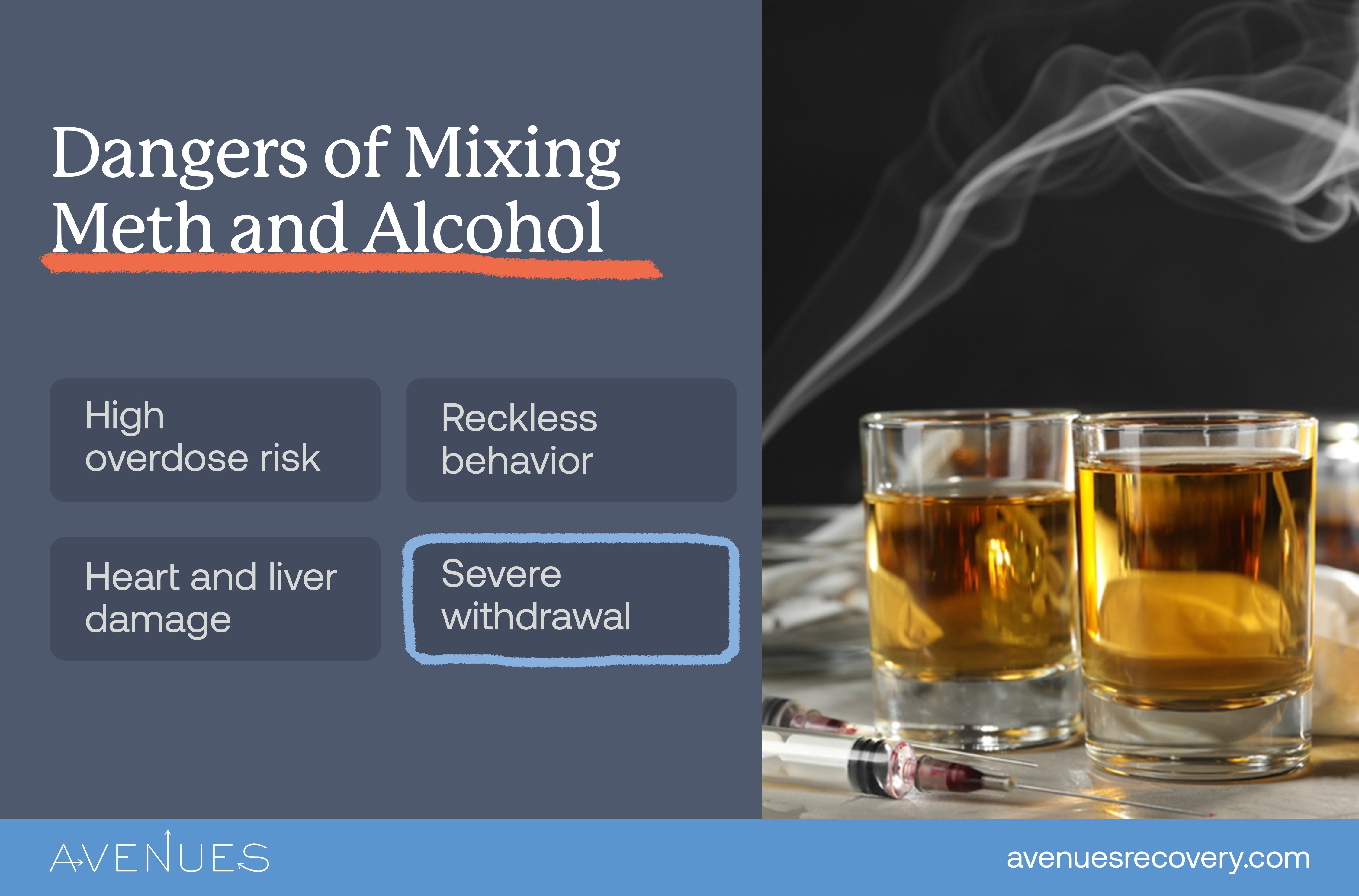 Dangers of mixing meth and alcohol as Avenues Recovery explores mixing Meth and Alcohol