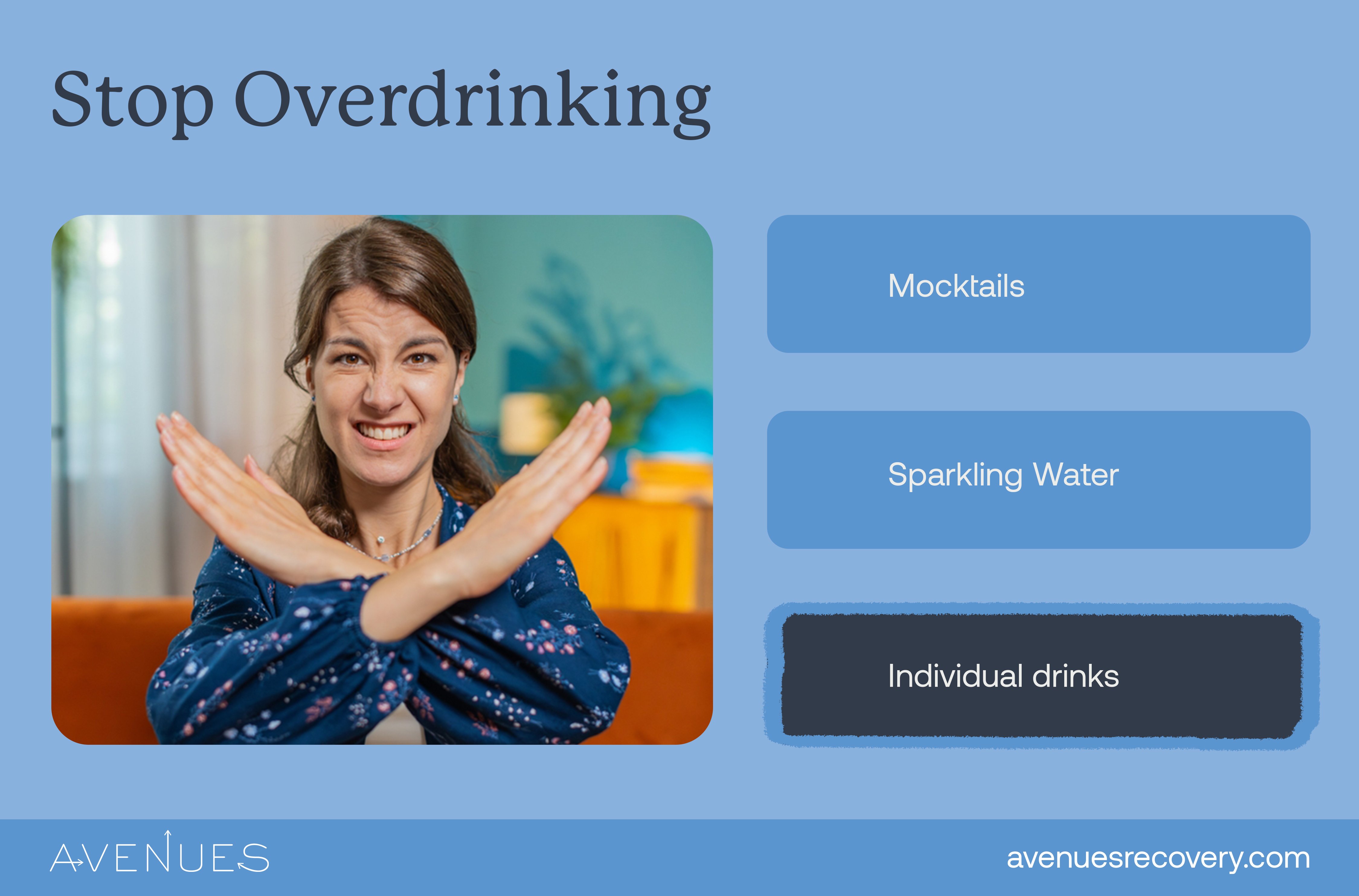 Infographic of overdrinking alternatives as Avenues explores BORG drinks