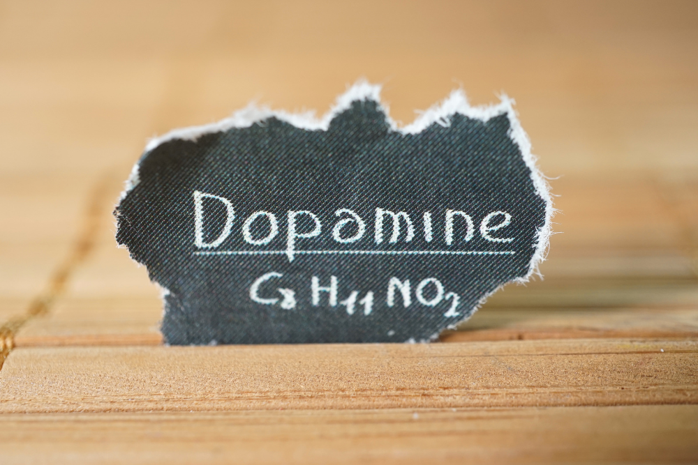 Dopamine chemical structure, representing how Wellbutrin in your system boosts dopamine levels. Avenues Recovery.