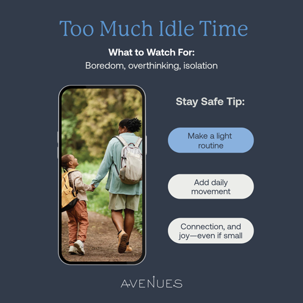 Image of woman holding child's hand as Avenues Recovery explores common summer relapse trigger #2: too much idle time