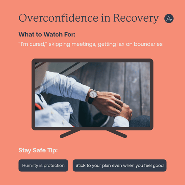 Image of person looking at watch as Avenues Recovery shares common relapse trigger #4: overconfidence in recovery