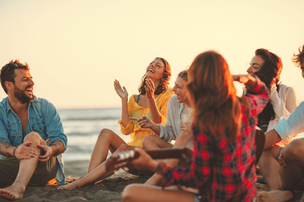 people at beach