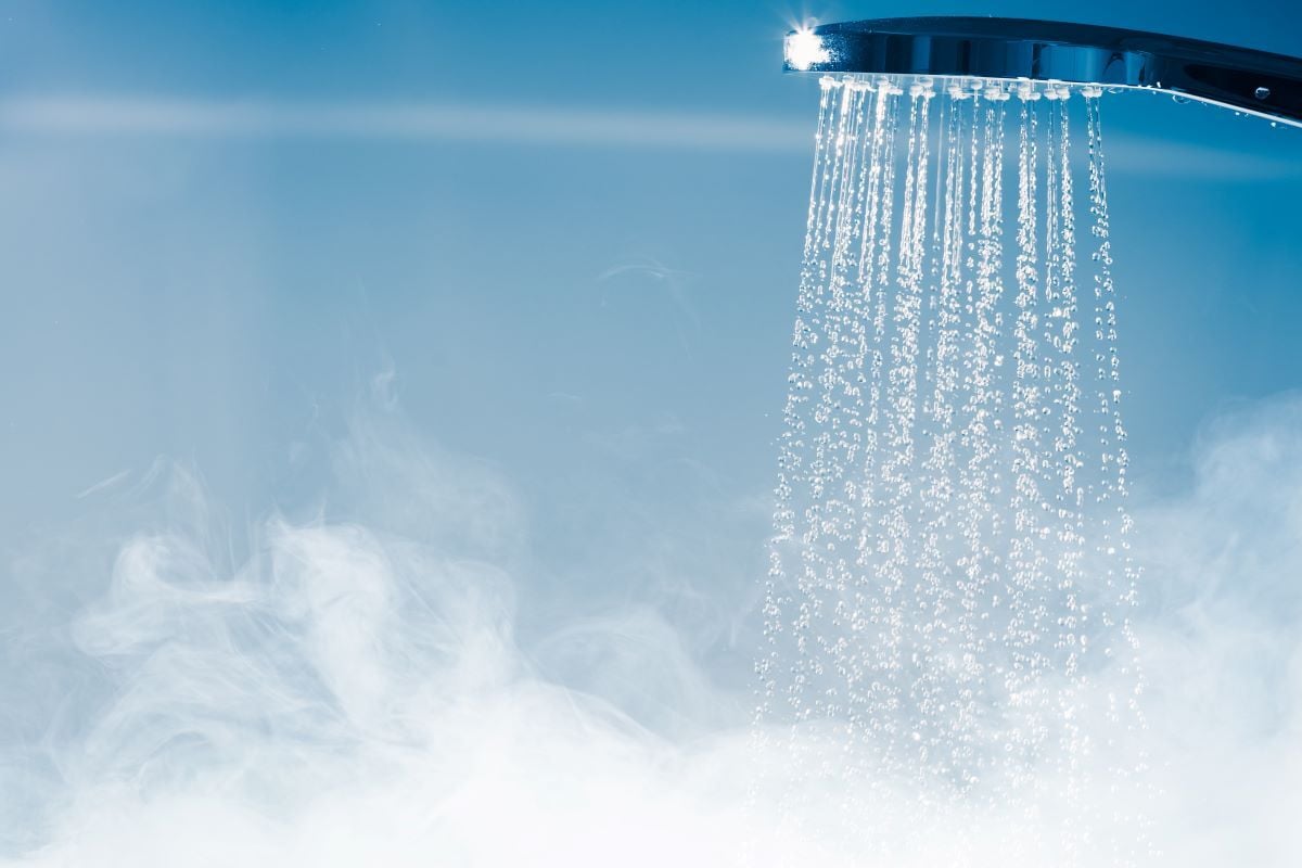 shower running