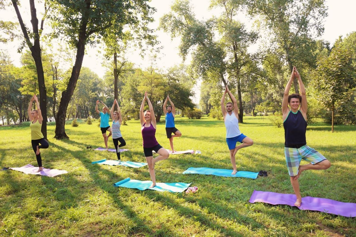 yoga in park